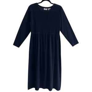 Vintage Erika & Company Black Velour Long Sleeve Maxi Dress Small
